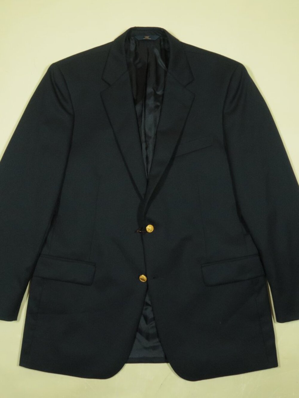 Brooks Brothers 2B 1V Sport Coat Blazer Mens 42L Navy Blue Fleece Shank Buttons